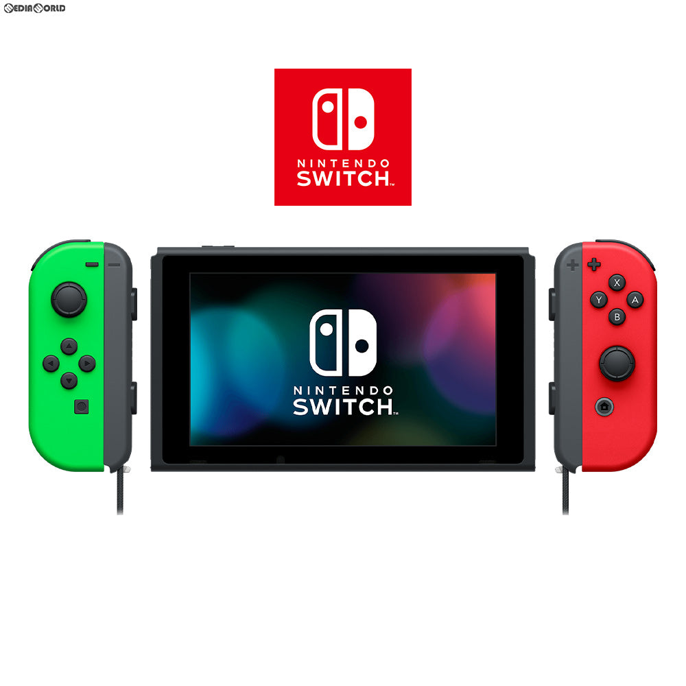 中古即納】[Switch](本体)マイニンテンドーストア限定 (新型)Nintendo Switch(ニンテンドースイッチ) カスタマイズ  Joy-Con(L) ネオングリーン/(R) レッド Joy-Conストラップ ブラック(HAD-S-KAYAA)