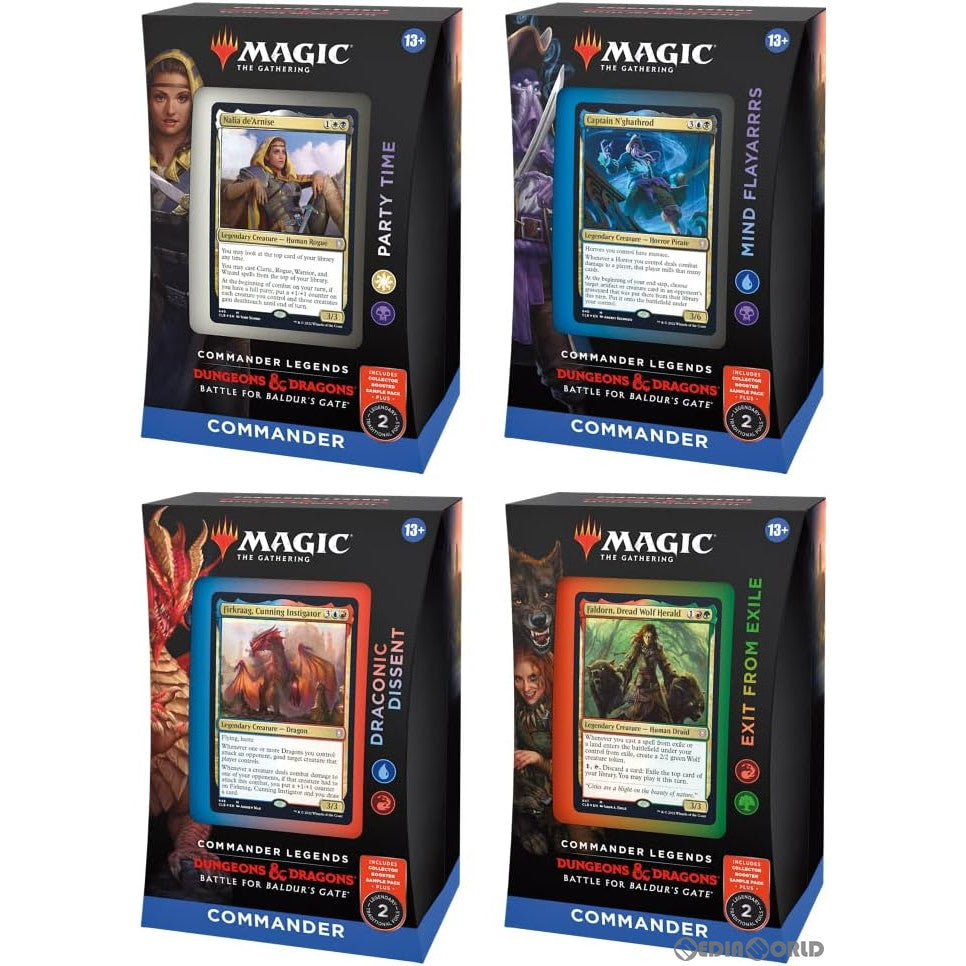 新品即納】[TCG](カートン)MTG マジック:ザ・ギャザリング 統率者レジェンズ:バルダーズ・ゲートの戦い(Commander Legends:  Battle for Baldurs Gate) 統率者デッキ(英語版)(4種×各1個)