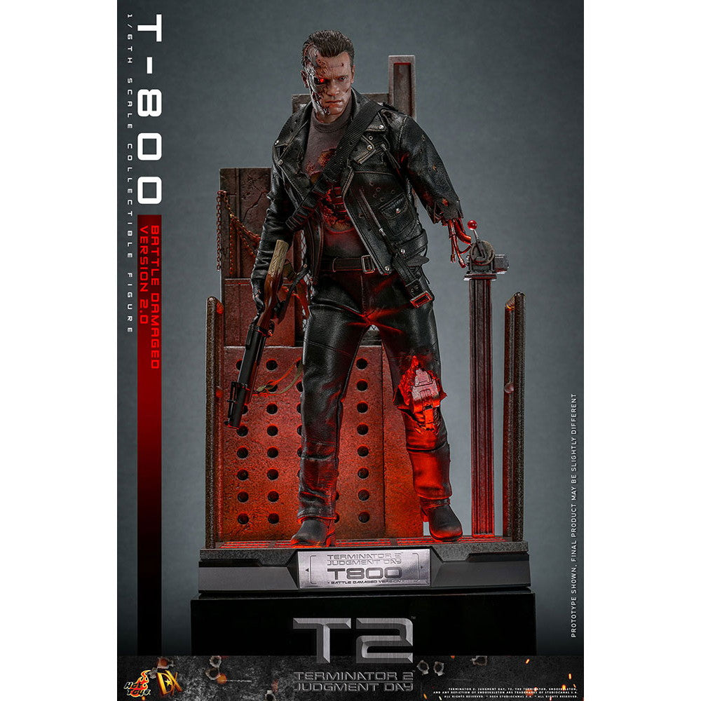 【予約安心出荷】[FIG] ムービー・マスターピース DX T-800(バトルダメージ/2.0版) ターミネーター2 1/6 完成品  可動フィギュア(DX-#46) ホットトイズ(2025年10月)