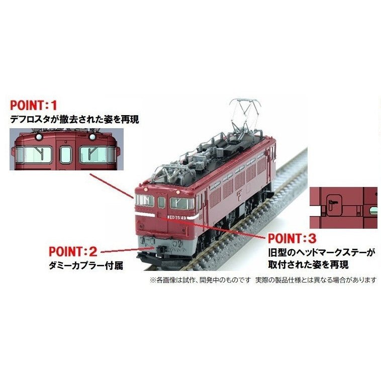 新品即納】[RWM]7187 国鉄 ED75-0形電気機関車(ひさしなし・前期型)(動力付き) Nゲージ 鉄道模型 TOMIX(トミックス)