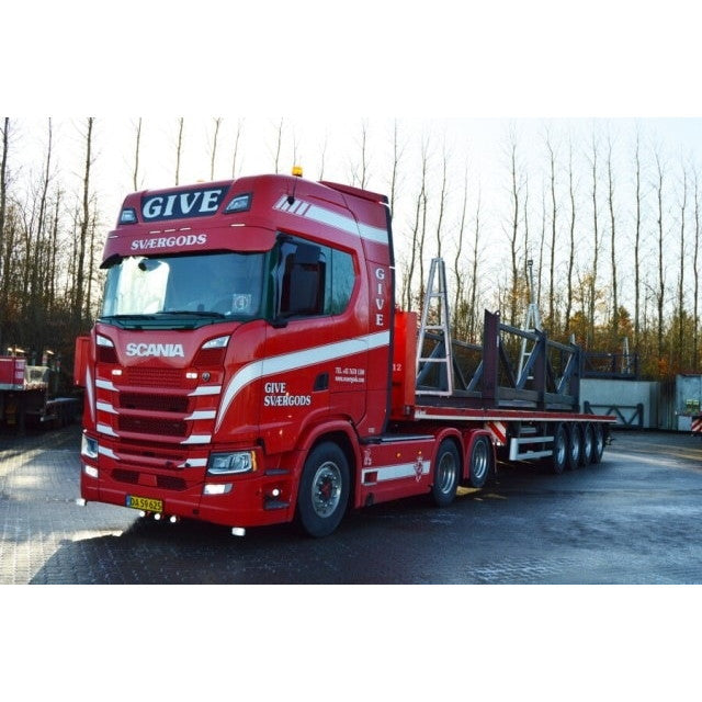 【予約安心出荷】[MDL]1/50 Give SCANIA(スカニア) S HIGHLINE CS20H 6X2 TAG AXLE FLATBED  TRAILER - 4 AXLE 完成品 ミニカー(01-4430) WSI MODELS(2025年4月)