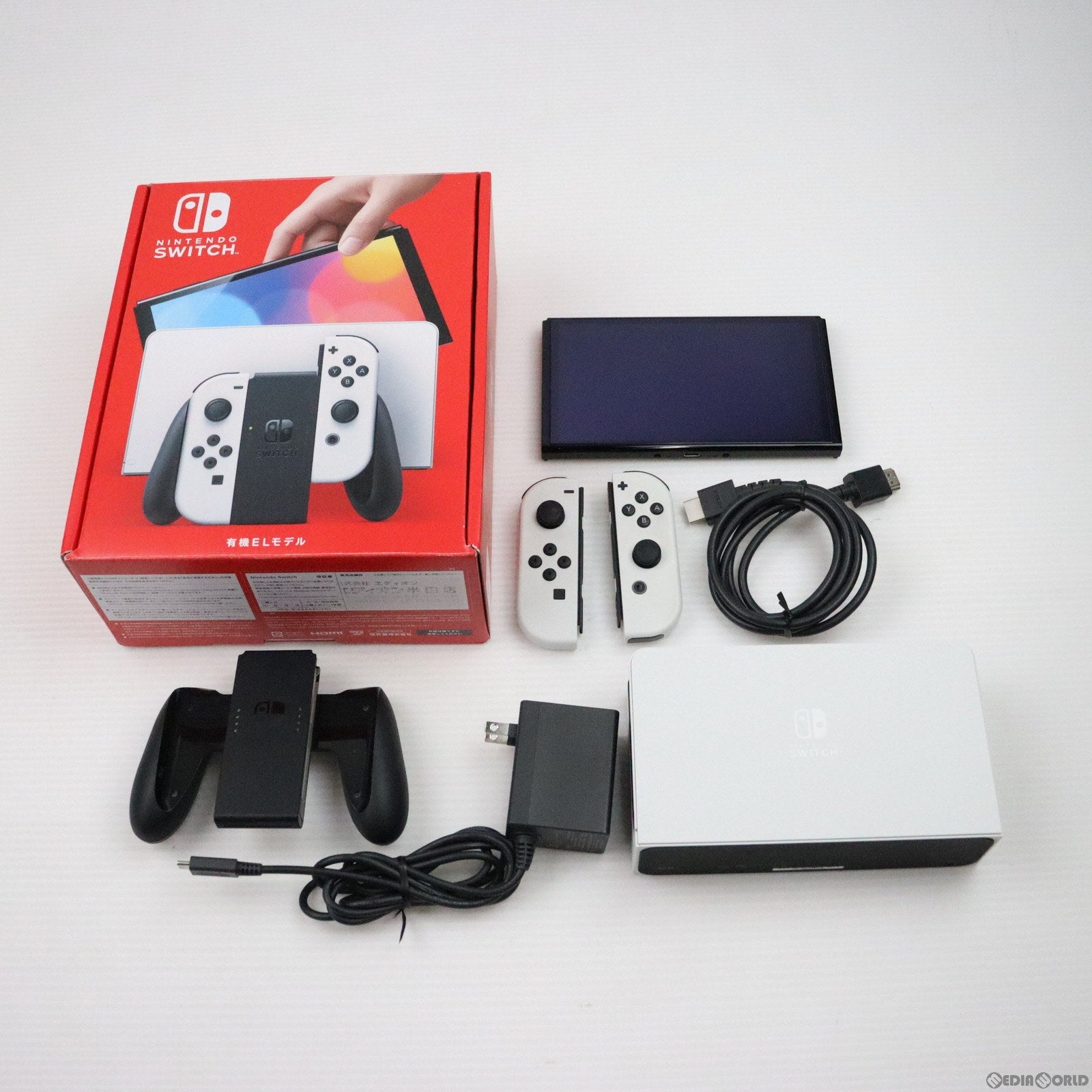 中古即納】[Switch](本体)Nintendo Switch(有機ELモデル) ニンテンドースイッチ Joy-Con(L)/(R) ホワイト(HEG -S-KAAAA)