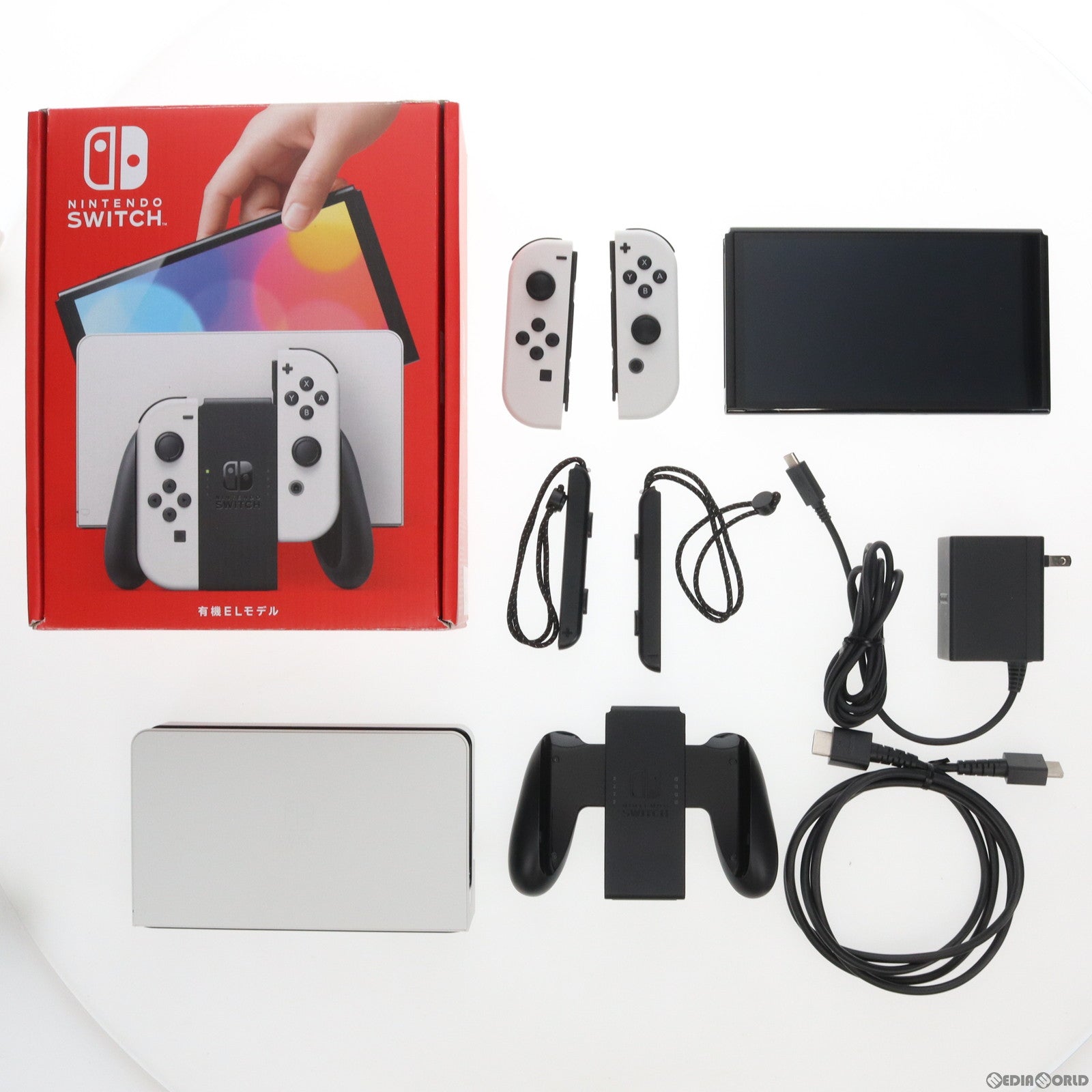 中古即納】[Switch](本体)Nintendo Switch(有機ELモデル) ニンテンドースイッチ Joy-Con(L)/(R) ホワイト (HEG-S-KAAAA)