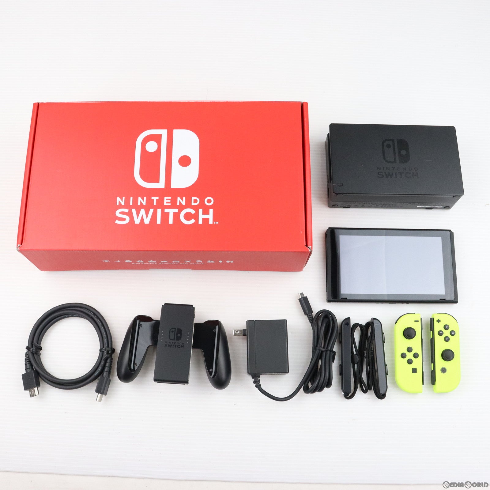 格安中古本体 Nintendo Switchカスタマイズ Joy-Con(L) ネオンブルー/(R) ネオンレッド ストラップ ブラック(HAC-S-KABAA) 60000476 ニンテンドースイッチ本体