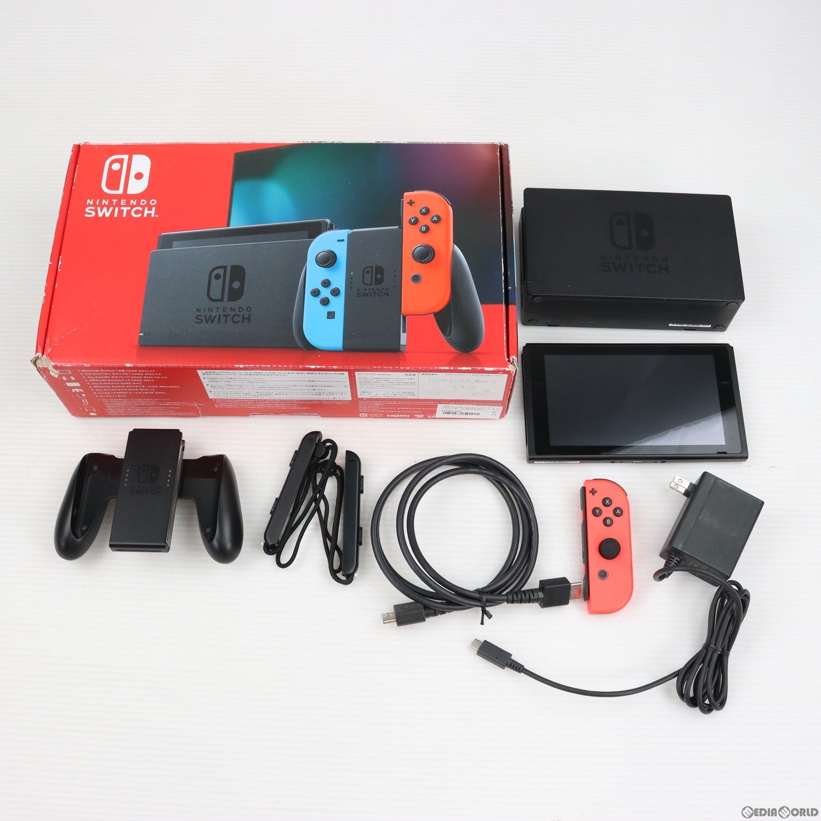 中古即納】[Switch](本体)Nintendo Switch(ニンテンドースイッチ) Joy-Con(L) ネオンブルー/(R) ネオンレッド( HAD-S-KABAA)