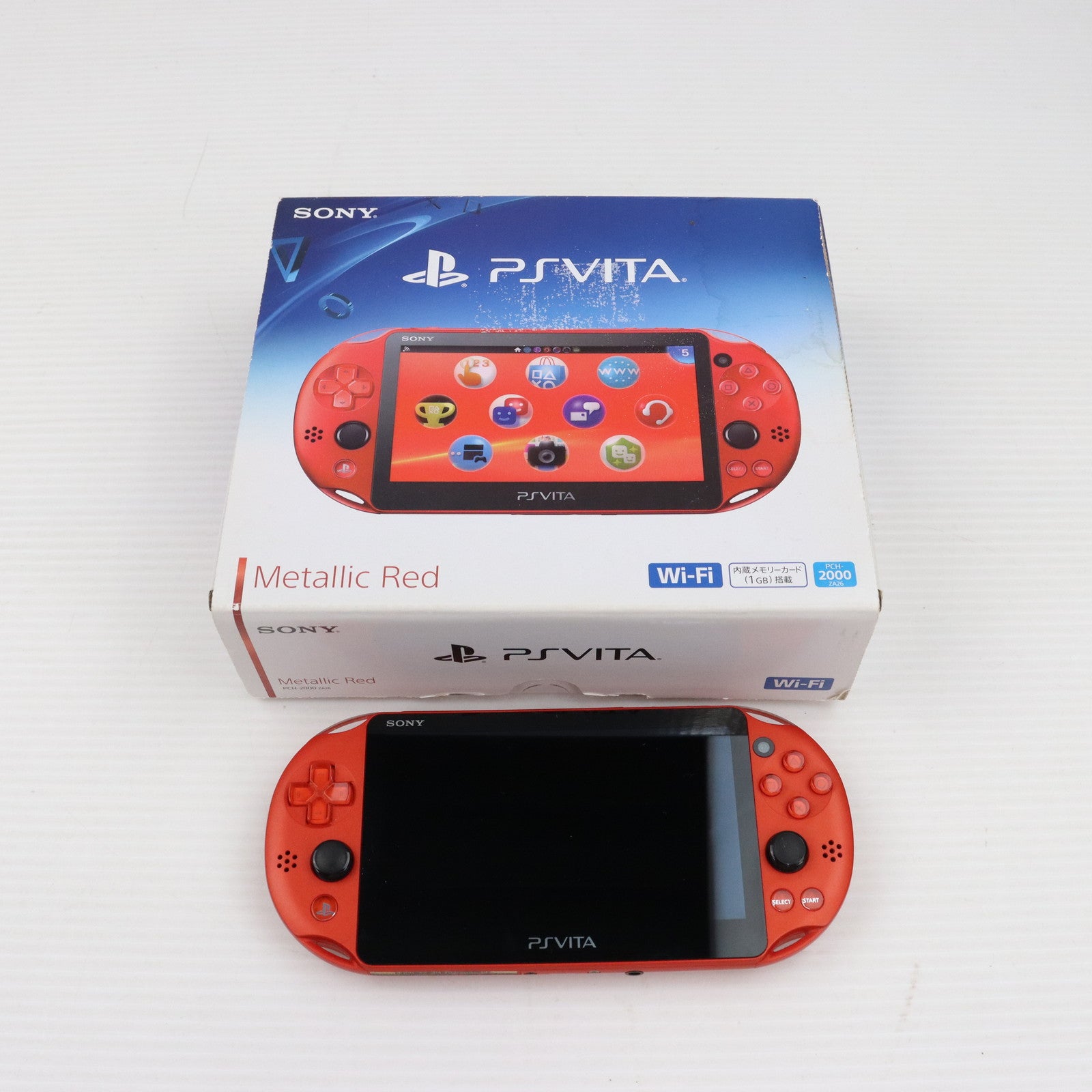 日本売Vita本体　PCH-2000 Wi-Fiモデル レッド 純正64GBメモリ付 Nintendo Switch