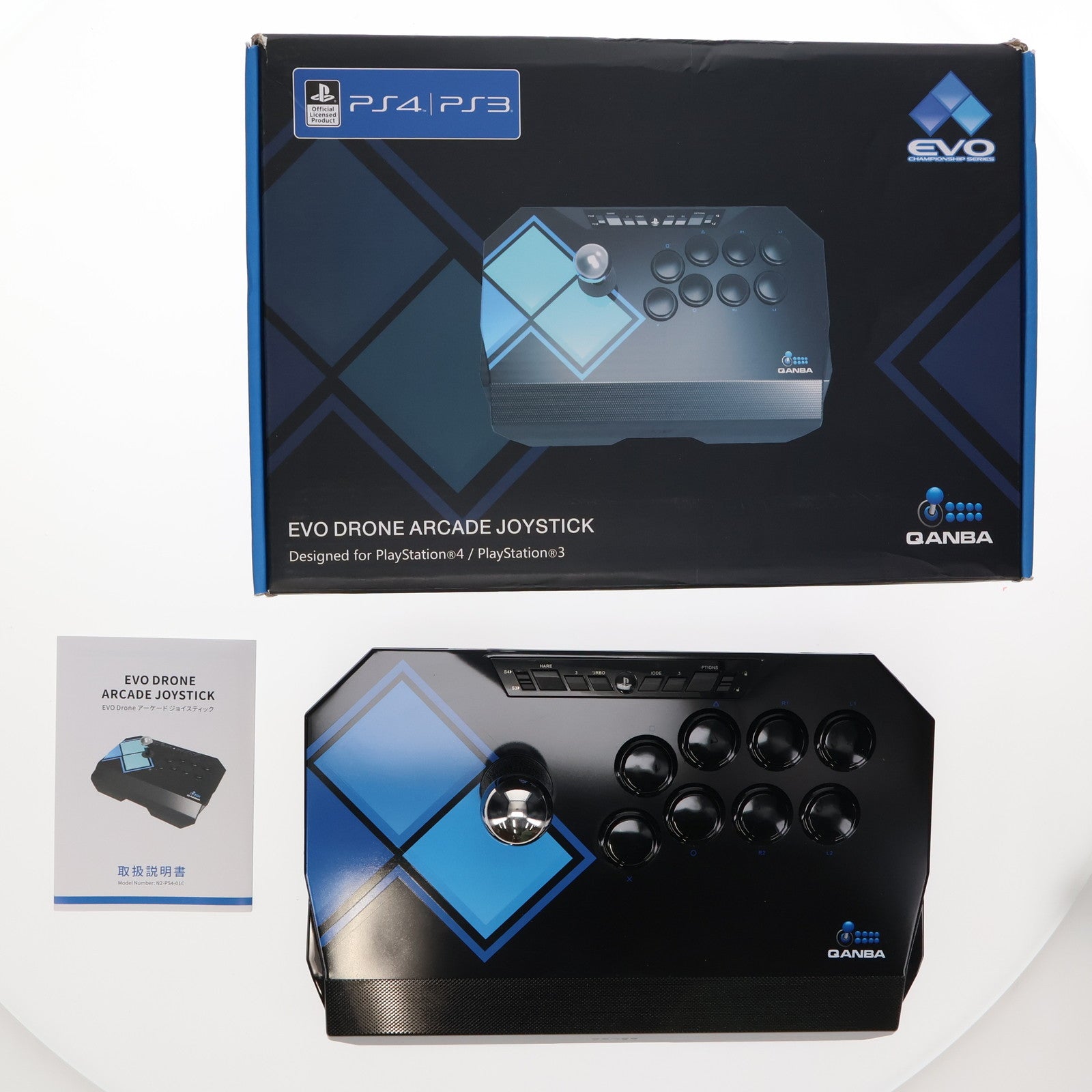 【中古即納】[ACC][PS4]EVO Drone(エボ ドローン) アーケードジョイスティック ソニーライセンス商品  Qanba(N2-PS4-01C)(20181011)