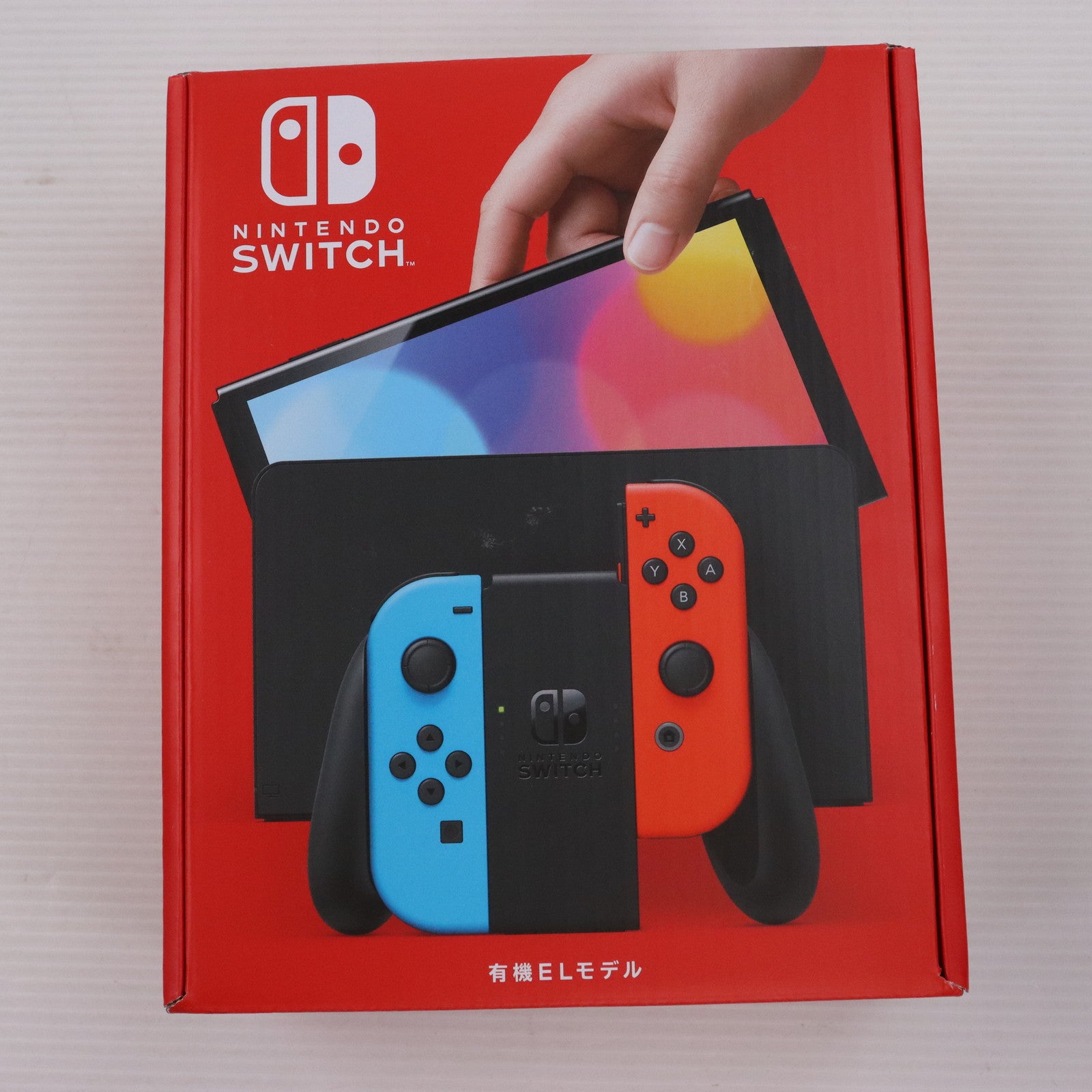 中古即納】[Switch](本体)(未使用)Nintendo Switch(有機ELモデル) ニンテンドースイッチ Joy-Con(L)  ネオンブルー/(R) ネオンレッド(HEG-S-KABAA)