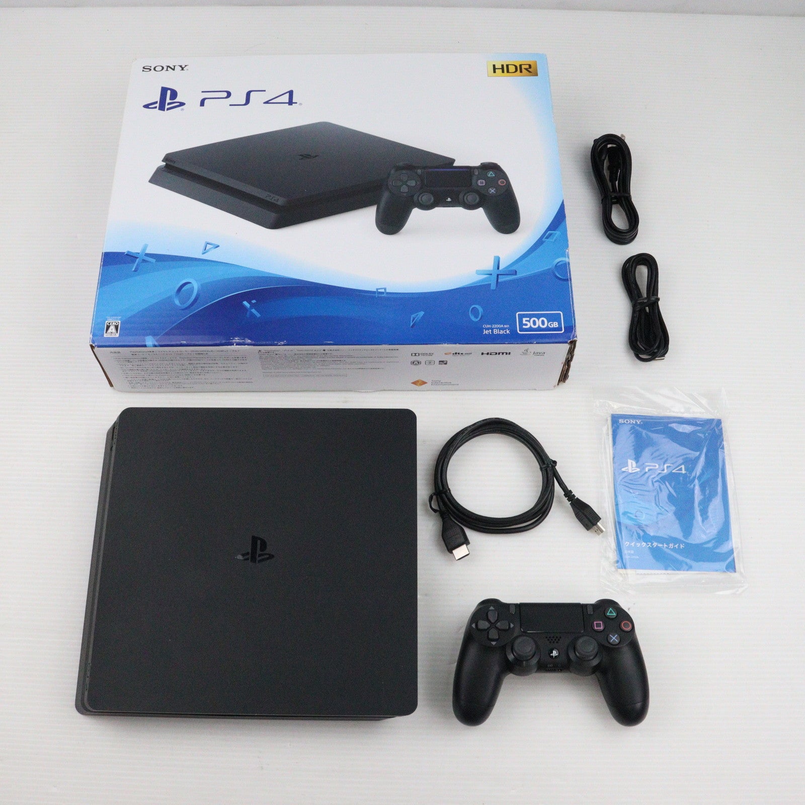 中古即納】[PS4](本体)プレイステーション4 PlayStation4 ジェット・ブラック HDD500GB(CUH-2200AB01)