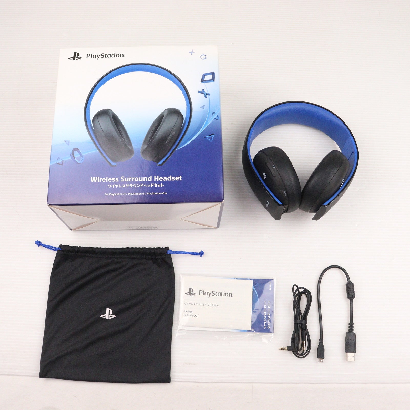 PS4 ワイヤレスサラウンドヘッドセット (CUHJ-15001) PlayStation ワイヤレスサラウンドヘッドホン CUHJ-15001 - メルカリ