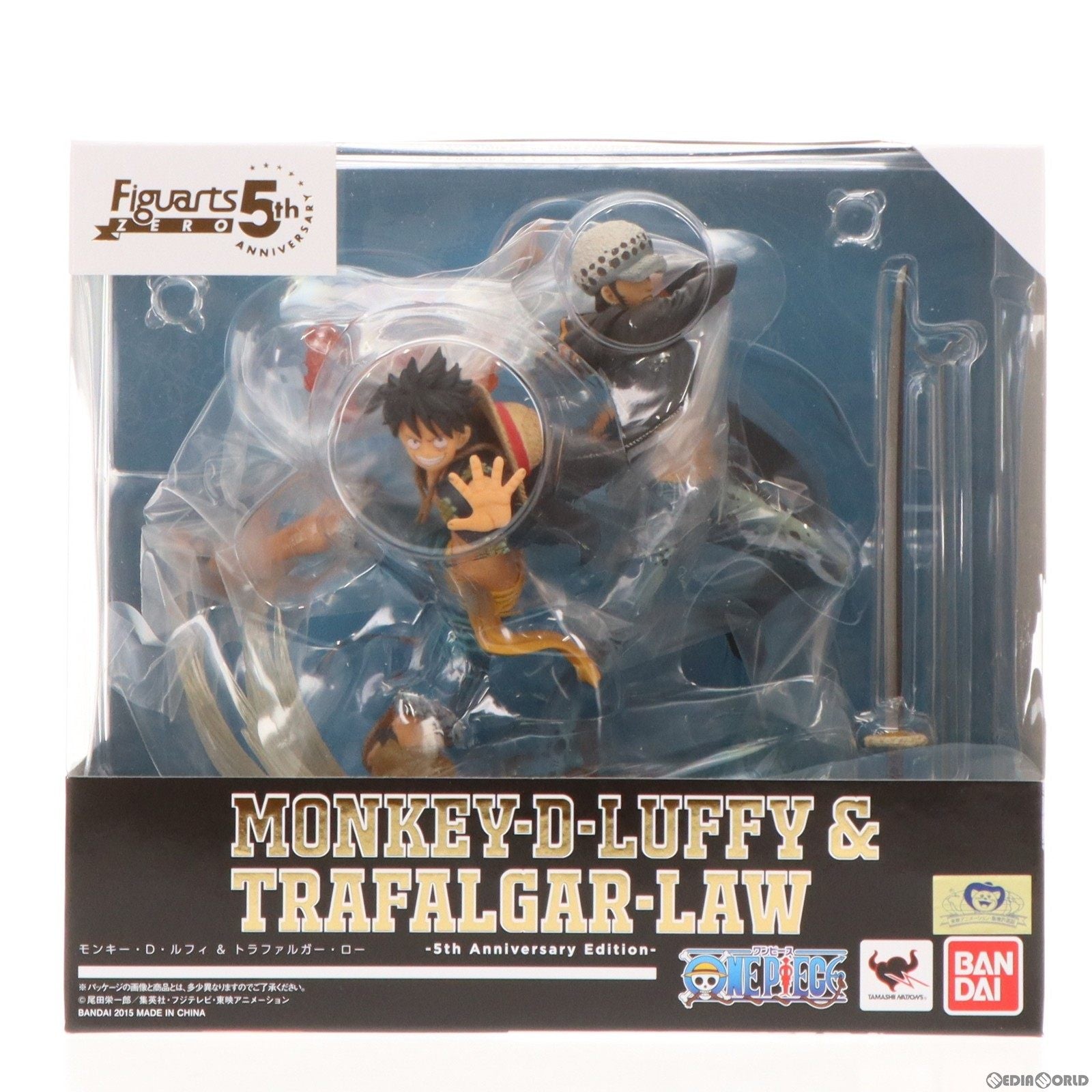 【中古即納】[FIG]フィギュアーツZERO モンキー・D・ルフィ&トラファルガー・ロー -5th Anniversary Edition- ONE  PIECE(ワンピース) 完成品 フィギュア バンダイ(20151212)