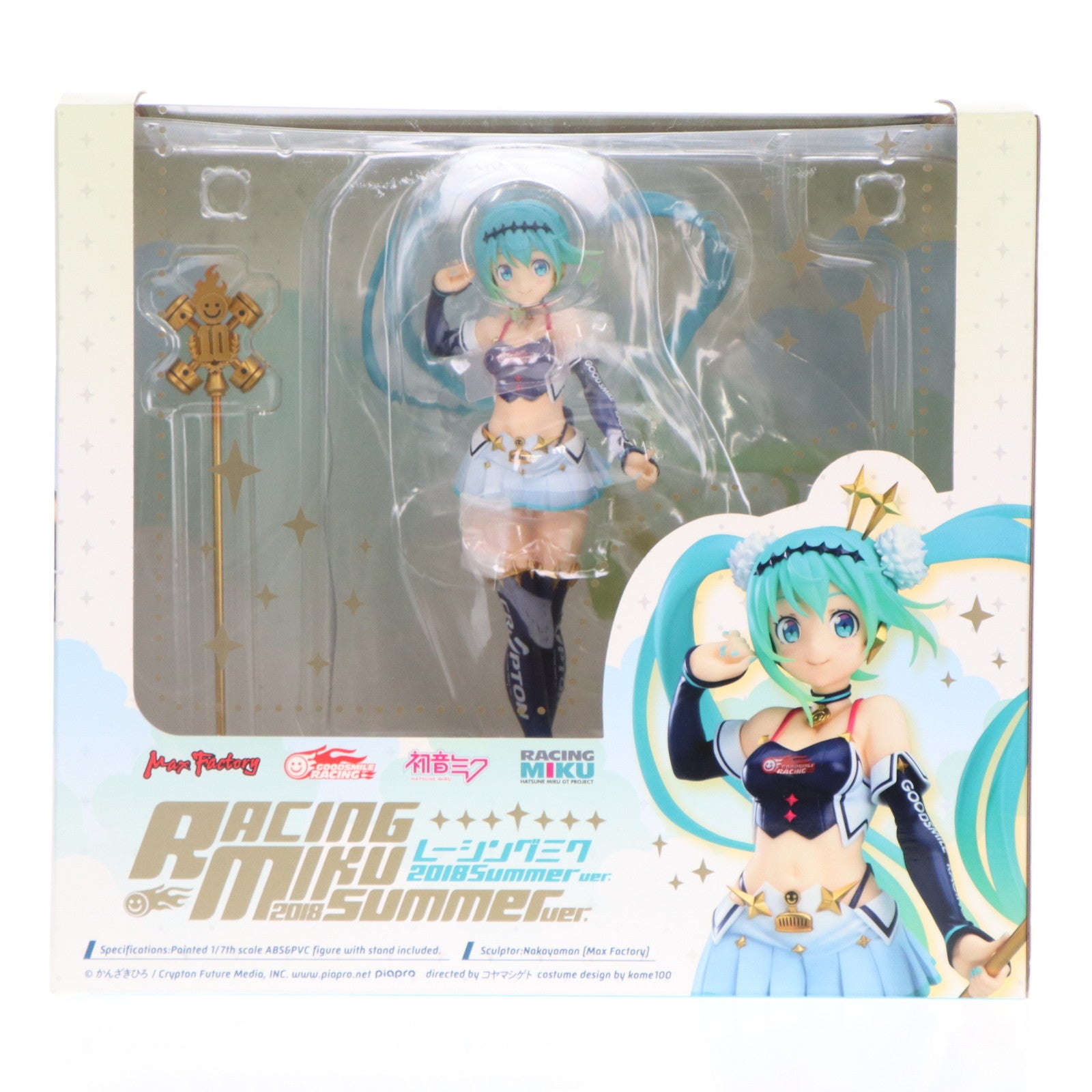 【中古即納】[FIG]レーシングミク 2018 summer Ver. キャラクター・ボーカル・シリーズ 01 初音ミク 1/7 完成品 フィギュア  GOODSMILE ONLINE SHOP&あみあみ&Amazon.co.jp限定 マックスファクトリー(20210630)