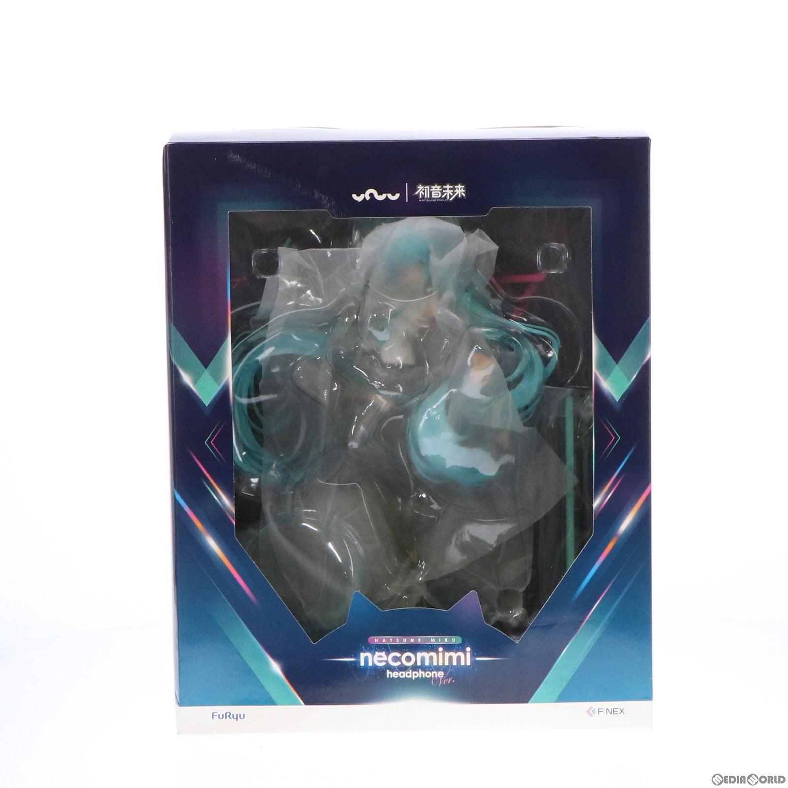 中古即納】[FIG]F:NEX限定 初音ミク 猫耳ヘッドフォンVer. キャラクター・ボーカル・シリーズ01 初音ミク 1/7 完成品 フィギュア(AMU-FNX228)  フリュー