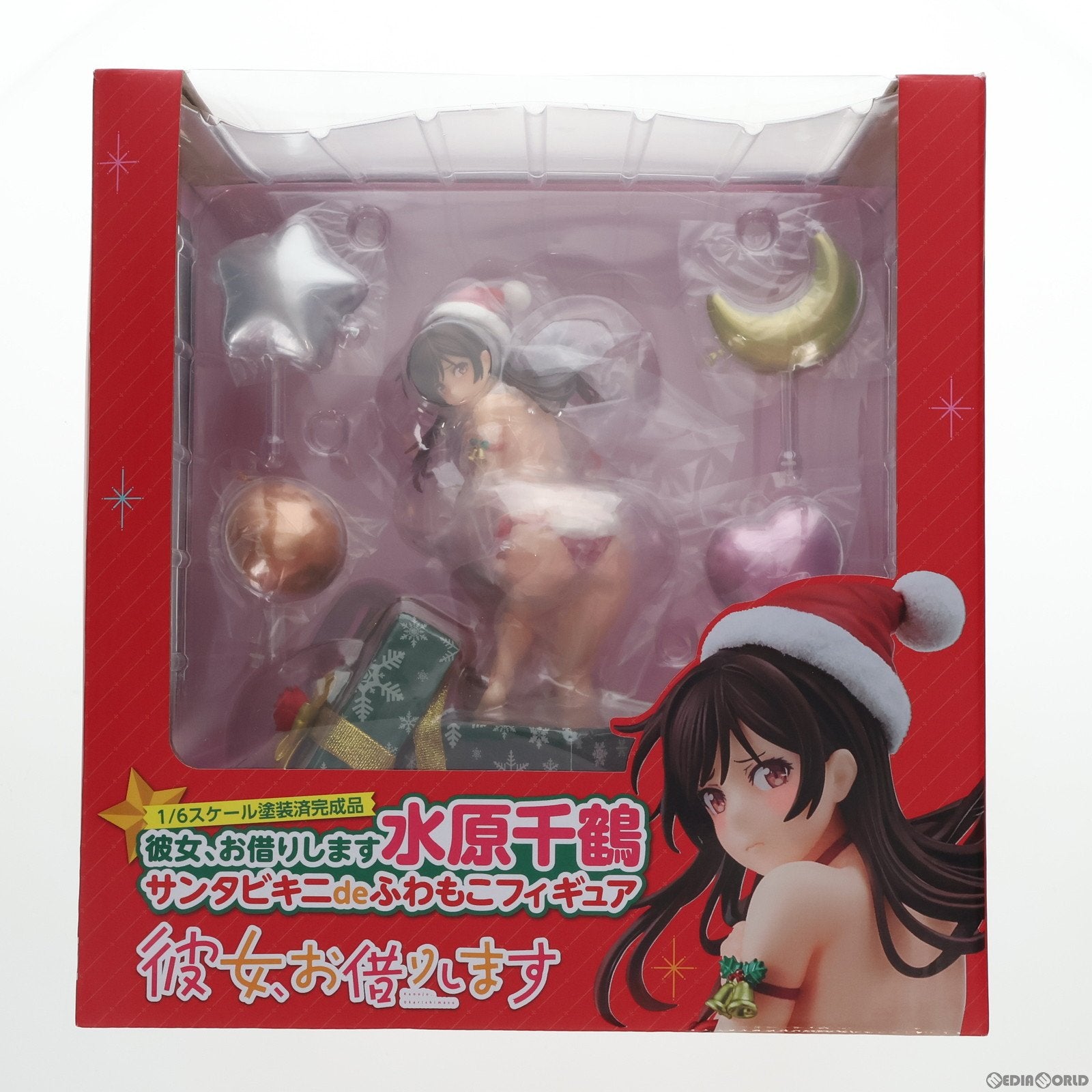 中古即納】[FIG]水原千鶴(みずはらちづる) サンタビキニdeふわもこフィギュア 彼女、お借りします 1/6 完成品 フィギュア 箱入り娘