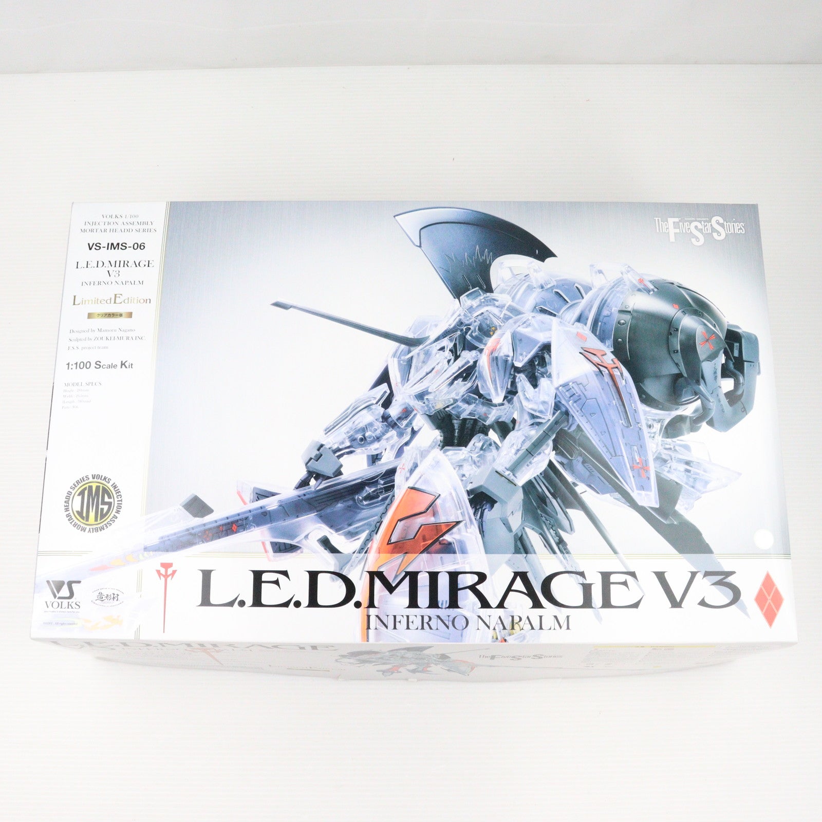 中古即納】[PTM]IMS 1/100 L.E.D.ミラージュ V3 クリア外装仕様限定版 ファイブスター物語 インジェクション アッセンブリー  モーターヘッドシリーズ プラモデル ボークスショップ&ホビー天国ウェブ限定 ボークス