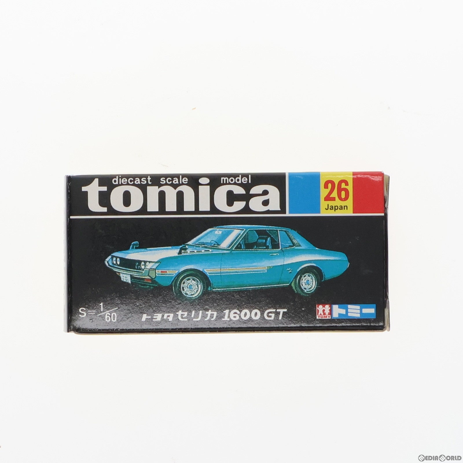 中古即納】[MDL]トミカ No.26 1/60 トヨタ セリカ 1600GT(ターコイズ/黒箱) 復刻版 完成品 ミニカー トミー