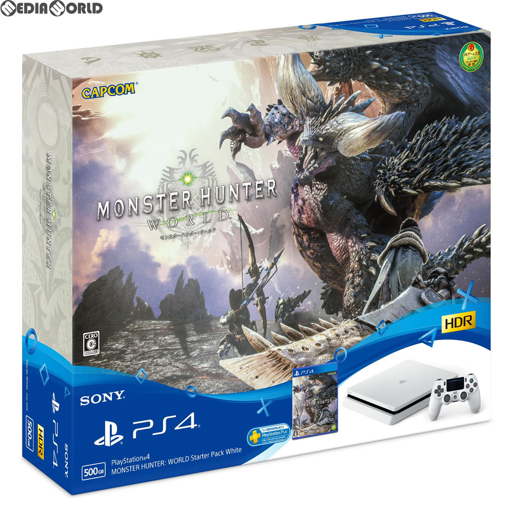 PS4](本体)プレイステーション4 PlayStation4 MONSTER HUNTER: WORLD Starter Pack White( モンスターハンター:ワールド スターターパック ホワイト)(CUHJ-10023)