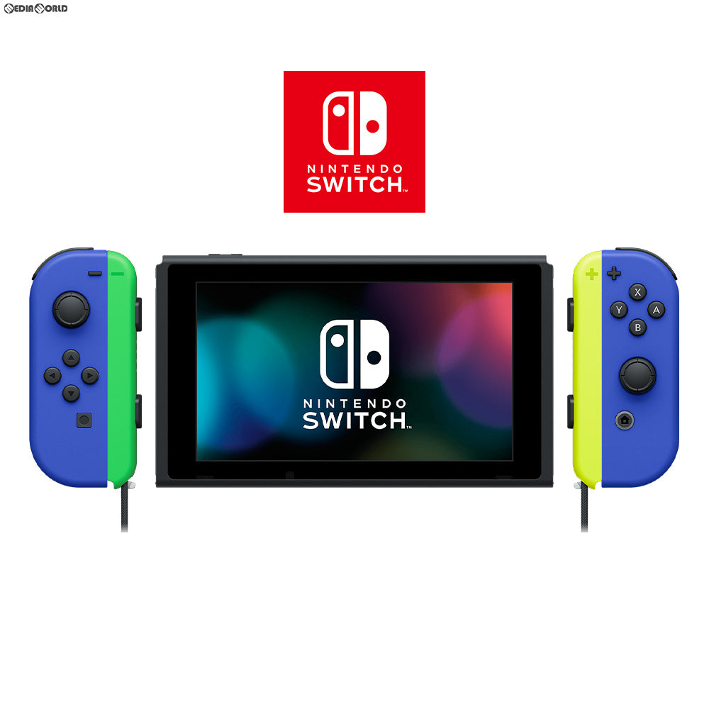 【中古即納】[本体][Switch]マイニンテンドーストア限定 (新型)Nintendo Switch(ニンテンドースイッチ) カスタマイズ  Joy-Con(L) ブルー/(R) ブルー Joy-Conストラップ ネオングリーン/ネオンイエロー(HAD-S-KAYAA)(20190830)