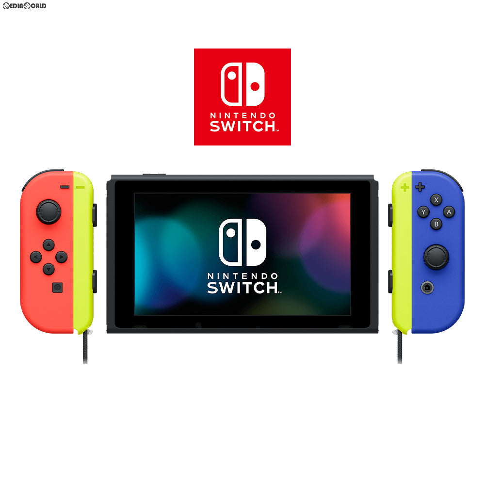 中古即納】[Switch](本体)マイニンテンドーストア限定 Nintendo Switch(ニンテンドースイッチ) カスタマイズ  Joy-Con(L) ネオンレッド/(R) ブルー Joy-Conストラップ ネオンイエロー/ネオンイエロー(HAD-S-KAYAA)