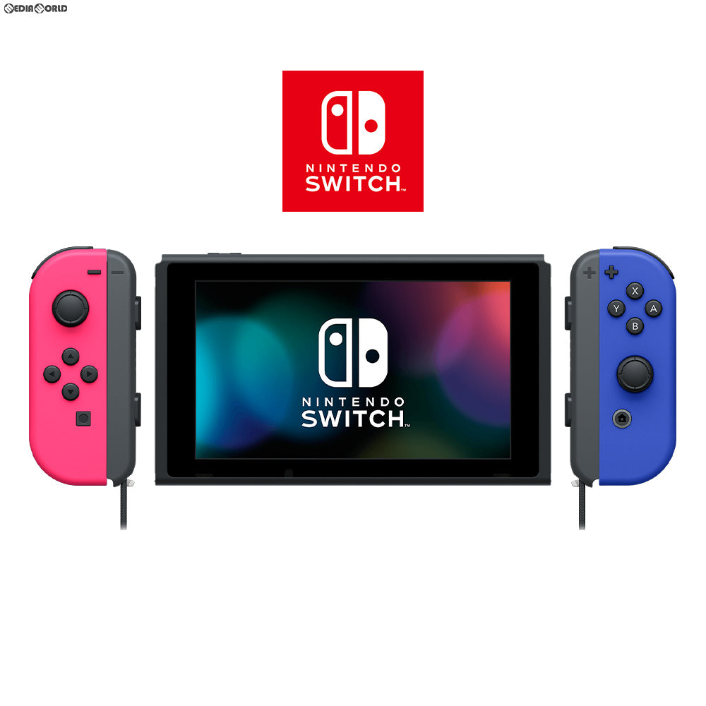 【中古即納】[本体][Switch]マイニンテンドーストア限定 Nintendo Switch(有機ELモデル) ニンテンドースイッチ カスタマイズ  Joy-Con(L) ネオンピンク/(R) ブルー Joy-Conストラップ ブラック(HEG-S-KAYAA)(20211008)