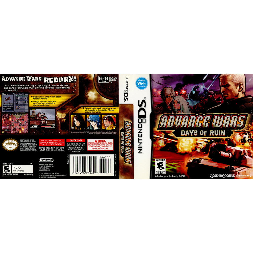 【中古即納】[NDS]Advance Wars: Days of Ruin(アドバンスウォーズ デイズ オブ ルイン/ファミコンウォーズDS  失われた光)(北米版)(NTR-P-YW2E)(20080121)