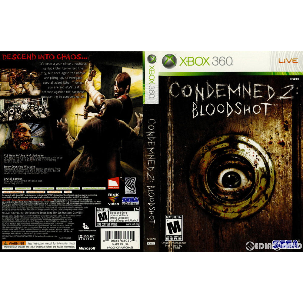 Xbox360]Condemned 2: Bloodshot(コンデムド2:ブラッドショット) 北米版(68020)