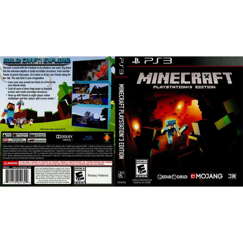 中古即納】[表紙説明書なし][PS3]Minecraft: PlayStation 3 Edition(マインクラフト プレイステーション3  エディション)(北米版)(3000385)