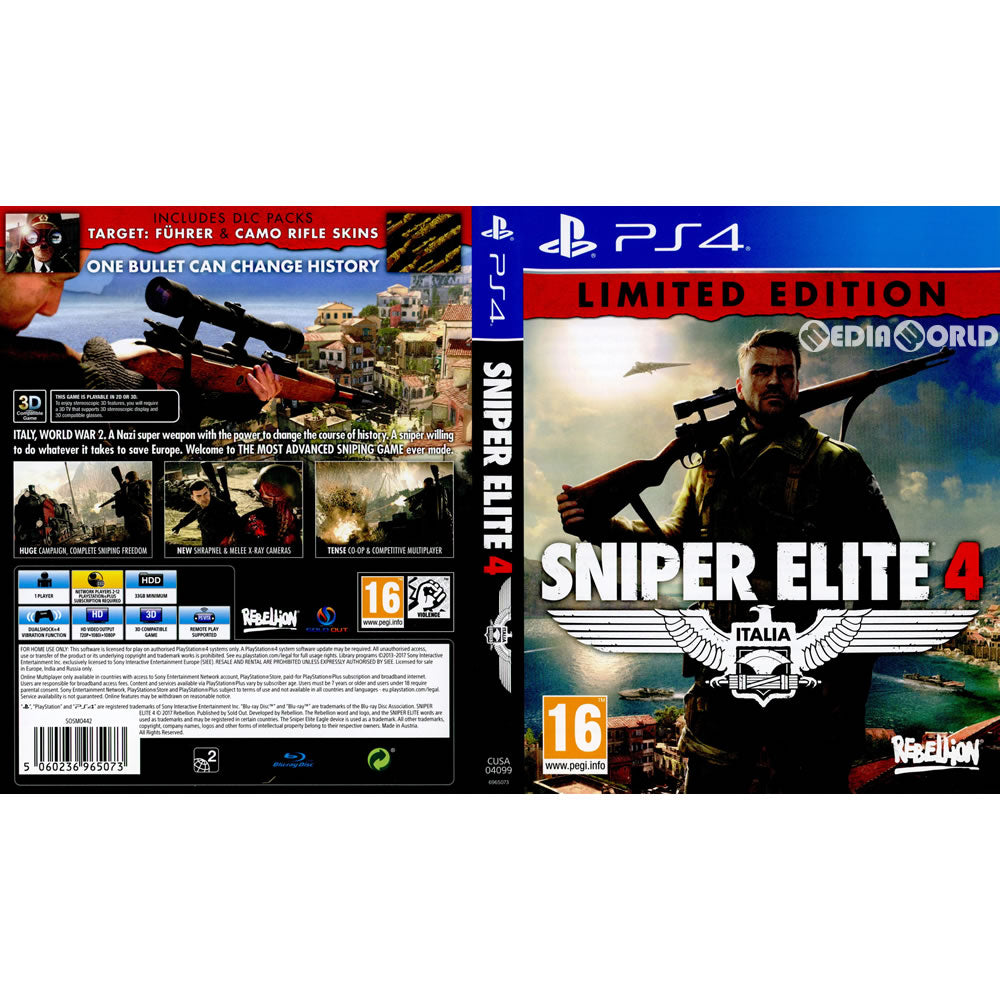 PS4]Sniper Elite 4 Limited Edition(スナイパーエリート4 リミテッドエディション)(EU版)(CUSA-04099)