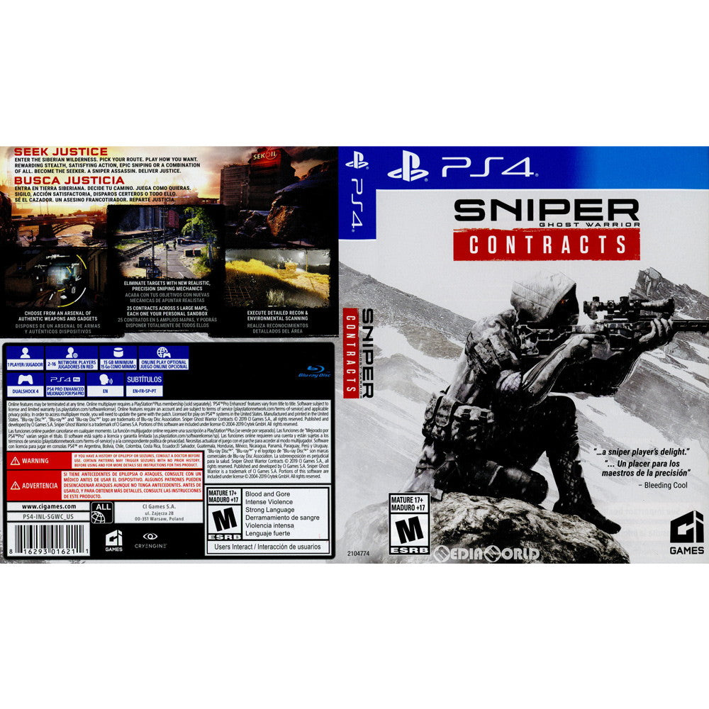 PS4]SNIPER GHOST WARRIOR CONTRACTS(スナイパー ゴーストウォリアー コントラクト)(北米版)(2104774)