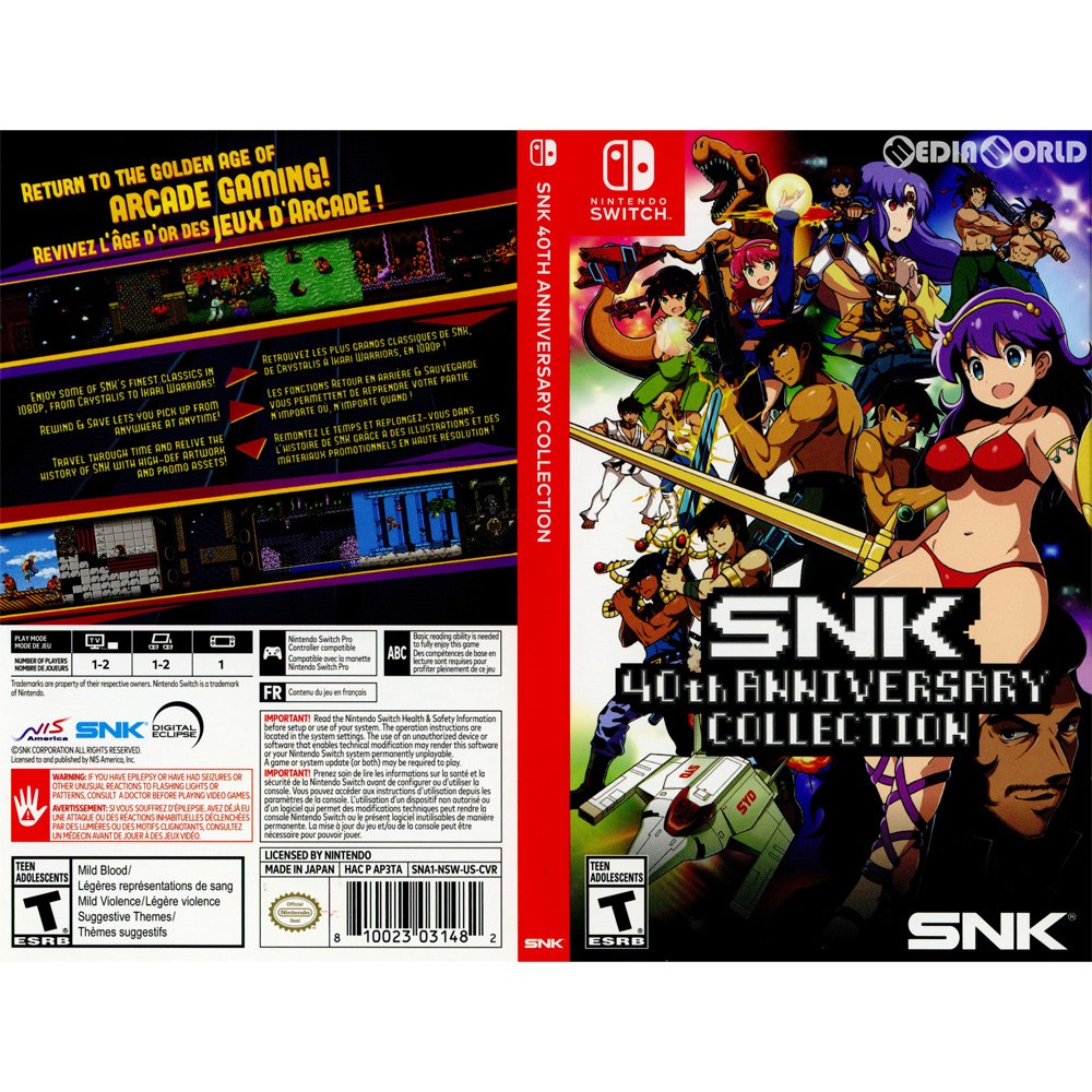 【中古即納】[Switch]SNK 40th Anniversary Collection(SNK 40th アニバーサリーコレクション)  Standard Edition(北米版)(HAC-P-AP3TA)(20181113)