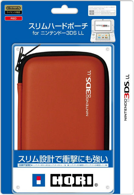 3DS]New3DSLL対応 スリムハードポーチ for ニンテンドー3DS LL レッド ホリ(3DS-394)