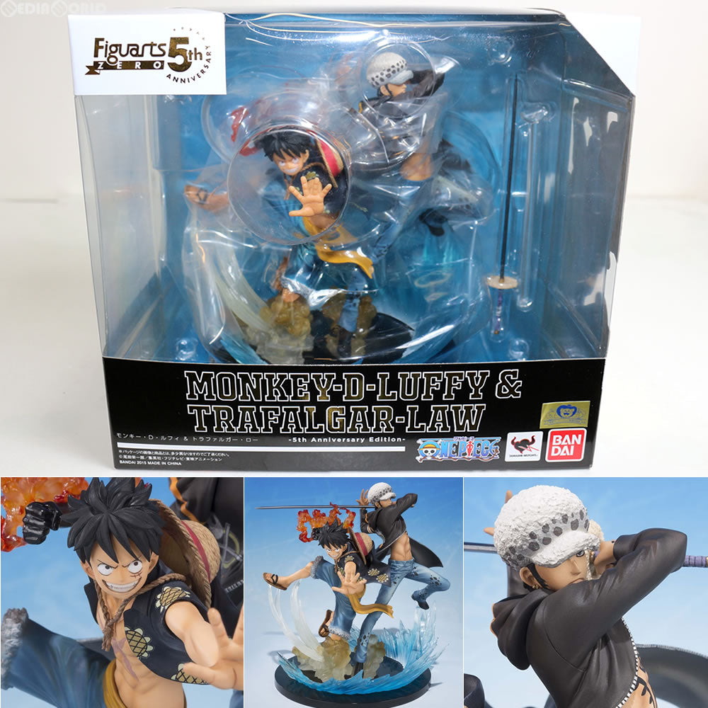 【中古即納】[FIG]フィギュアーツZERO モンキー・D・ルフィ&トラファルガー・ロー -5th Anniversary Edition- ONE  PIECE(ワンピース) 完成品 フィギュア バンダイ(20151212)