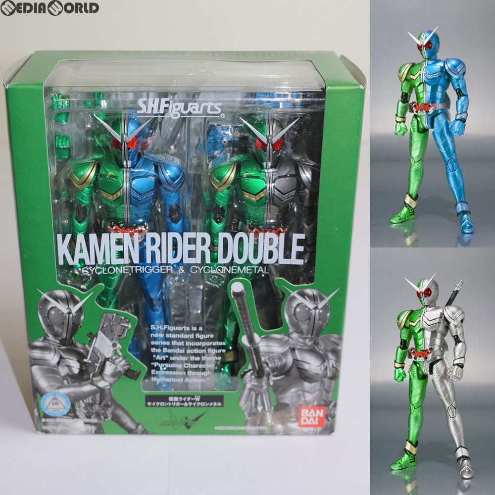 【中古即納】[FIG] S.H.Figuarts(フィギュアーツ) 仮面ライダーW(ダブル) サイクロントリガー&サイクロンメタル 完成品  可動フィギュア バンダイ(20100428)