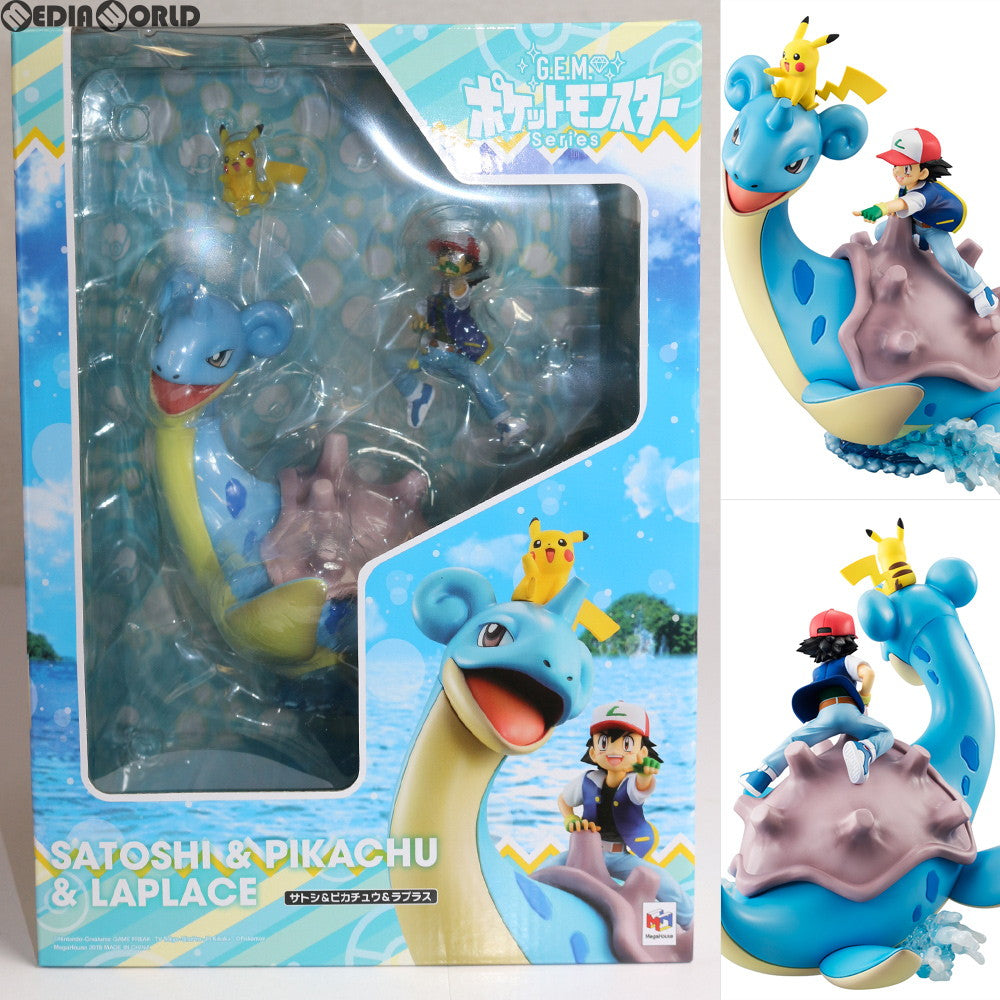 FIG]G.E.M.シリーズ サトシ&ピカチュウ&ラプラス ポケットモンスター 完成品 フィギュア メガハウス