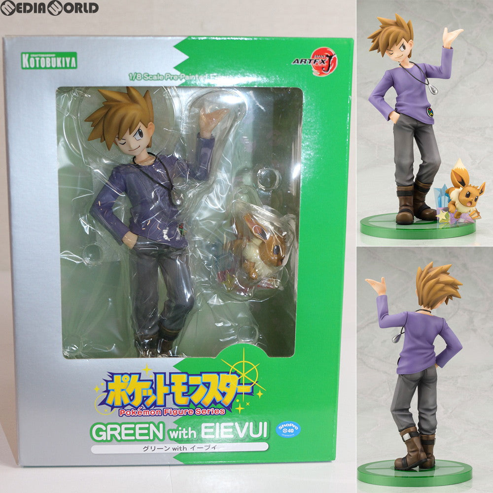 【中古即納】[FIG]ARTFX J グリーン with イーブイ ポケットモンスター 1/8 完成品 フィギュア(PP752)  コトブキヤ(20180927)