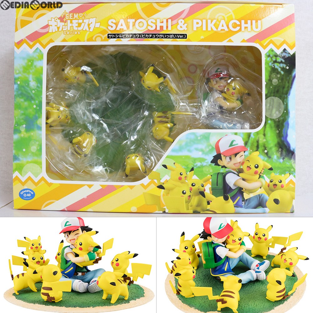 FIG]G.E.M.シリーズ サトシ&ピカチュウ(ピカチュウがいっぱいVer.) ポケットモンスター 完成品 フィギュア メガハウス