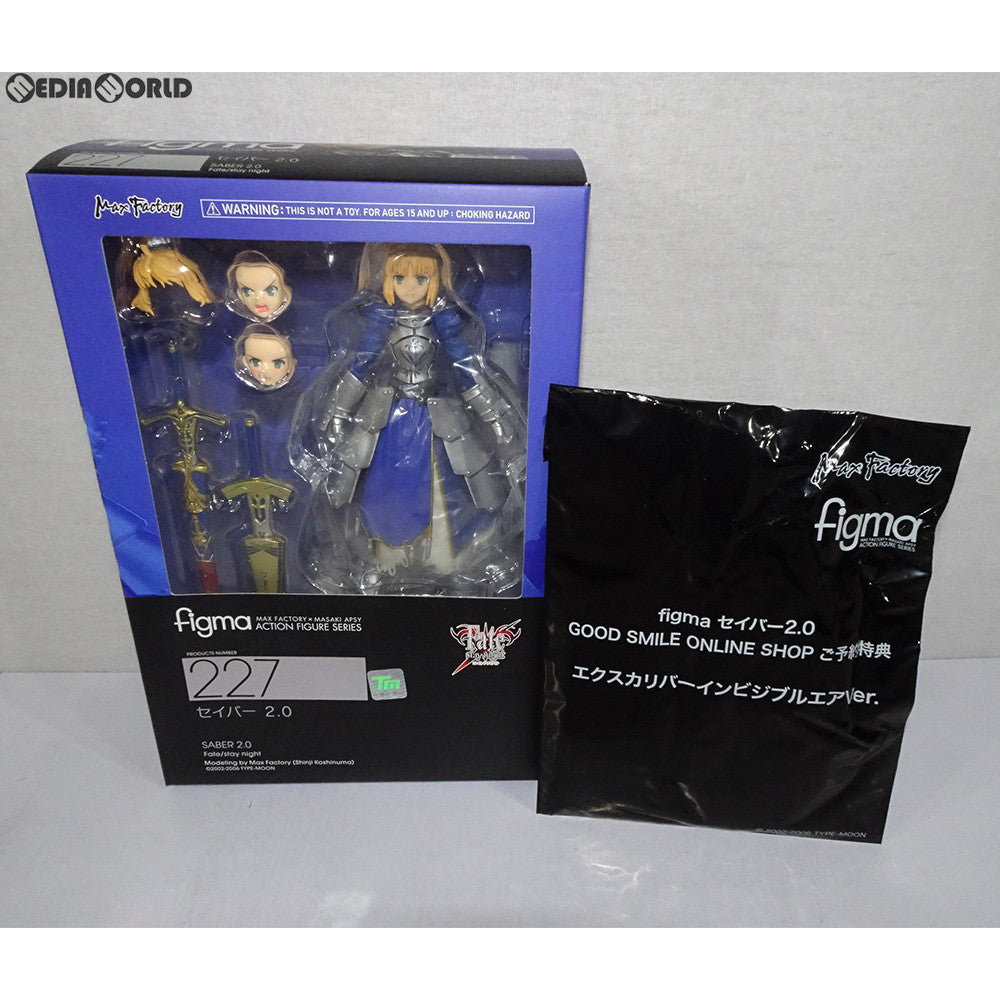 【中古即納】[FIG]GOODSMILE ONLINE SHOP限定特典付属 figma(フィグマ) 227 セイバー 2.0 Fate/stay  night(フェイト/ステイナイト) 完成品 可動フィギュア マックスファクトリー(20150118)