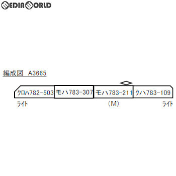 新品即納】[RWM](再販)A3665 783系 特急ハウステンボス 新塗装 4両セット(動力付き) Nゲージ 鉄道模型 MICRO ACE( マイクロエース)