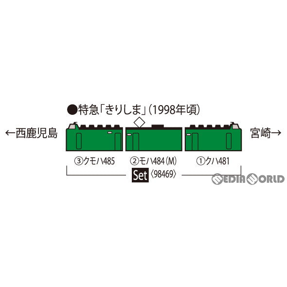 RWM]98469 JR 485系特急電車(KIRISHIMA EXPRESS)セット(3両)(動力付き