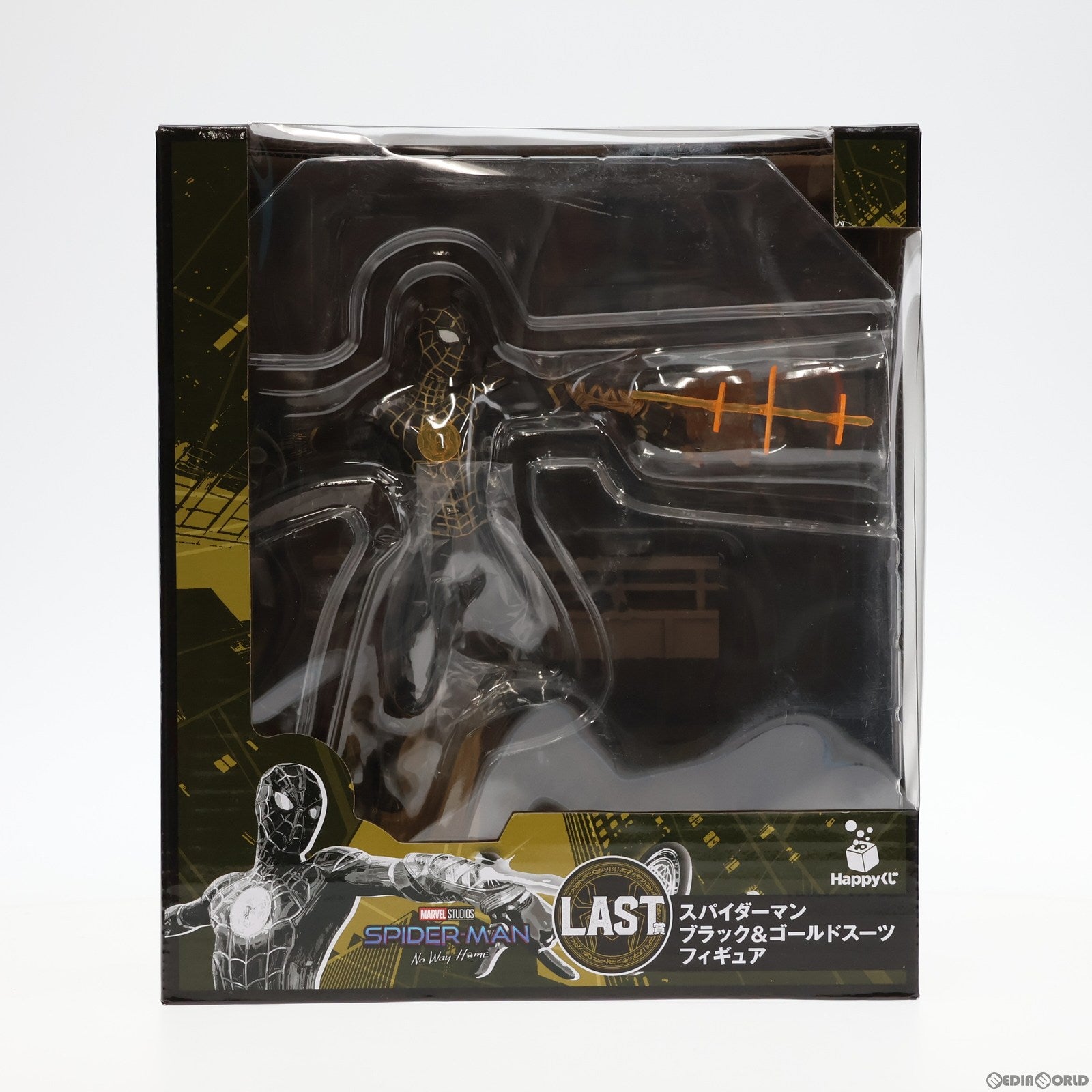 【中古即納】[FIG] スパイダーマン ブラック&ゴールドスーツ 「Happyくじ MARVEL スパイダーマン:ノー・ウェイ・ホーム」 LAST賞  フィギュア サニーサイドアップ(20220108)