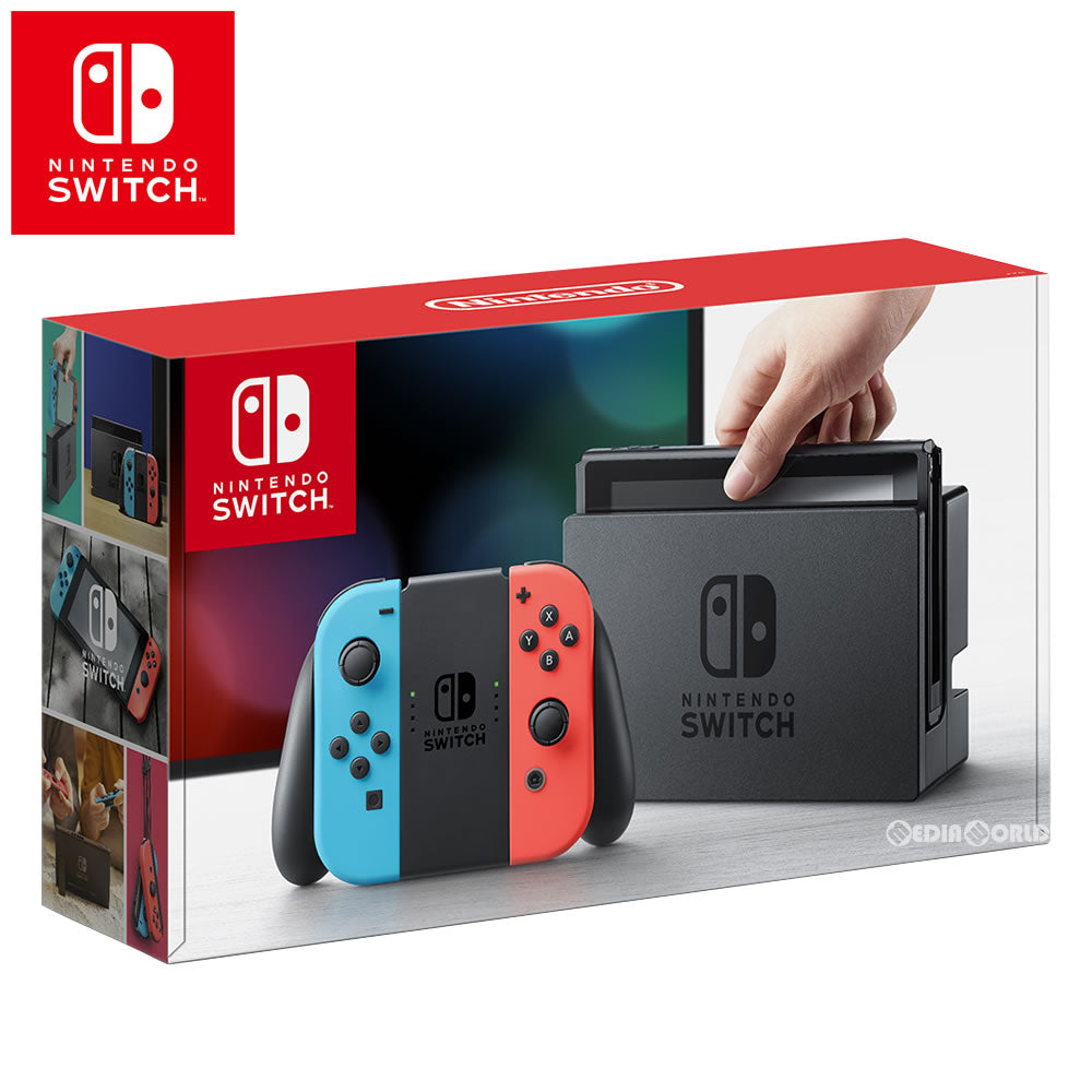 【中古即納】[Switch](本体)Nintendo Switch(ニンテンドースイッチ) Joy-Con(L) ネオンブルー/(R) ネオンレッド(HAC-S-KABAA) 任天堂 (20170303)