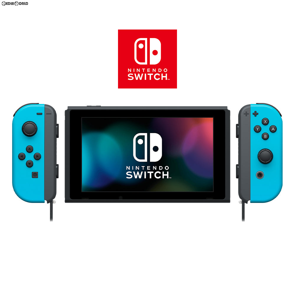 【中古即納】[お得品][B品][Switch] (本体) マイニンテンドーストア限定 Nintendo Switch(ニンテンドースイッチ) カスタマイズ Joy-Con(L)/(R) ネオンブルー Joy-Con ストラップ ブラック(HAC-S-KABAA)(20170303)