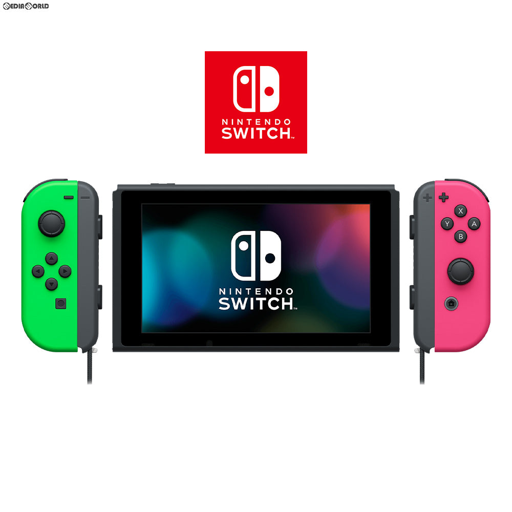 【中古即納】[お得品][B品][Switch] (本体) マイニンテンドーストア限定 Nintendo Switch(ニンテンドースイッチ) カスタマイズ Joy-Con(L) ネオングリーン/(R) ネオンピンク Joy-Conストラップ ブラック 任天堂(HAC-S-KABAA)(20170303)