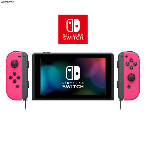 【中古即納】[Switch](本体)マイニンテンドーストア限定 Nintendo Switch(ニンテンドースイッチ 有機ELモデル) カスタマイズ  Joy-Con(L) ネオンピンク/(R) ネオンピンク Joy-Conストラップ ブラック/ブラック(HEG-S-KAYAA)