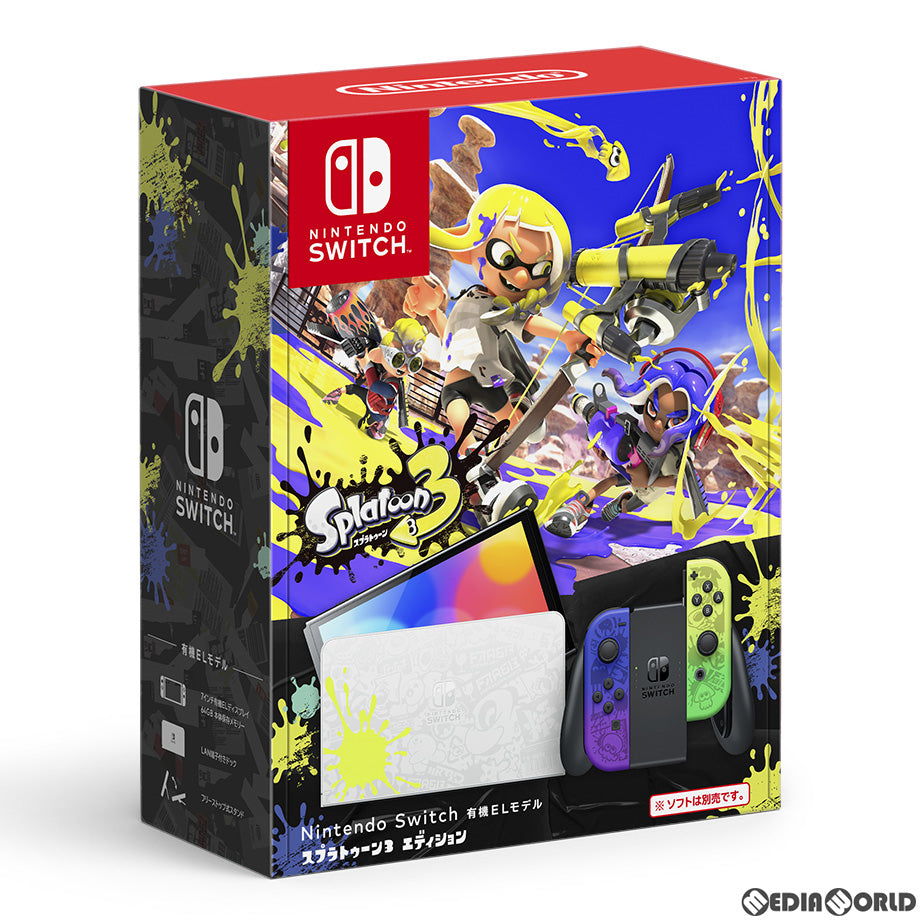 【中古即納】[Switch] (本体)(未使用)Nintendo Switch(有機ELモデル) ニンテンドースイッチ スプラトゥーン3エディション(HEG-S-KCAAA) 任天堂(20220826)