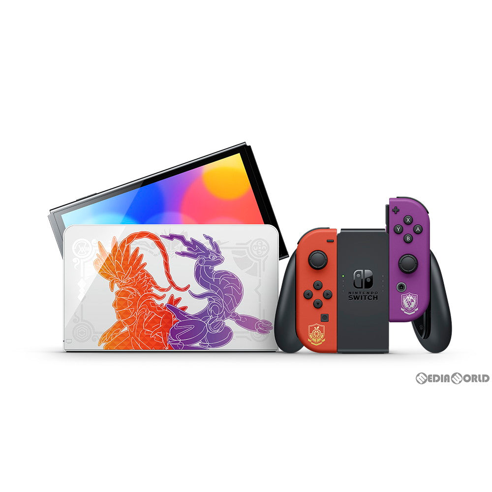 【中古即納】[Switch] (本体)(未使用)Nintendo Switch(有機ELモデル)(ニンテンドースイッチ 有機ELモデル) スカーレット・バイオレットエディション(HEG-S-KEAAA) 任天堂(20221104)