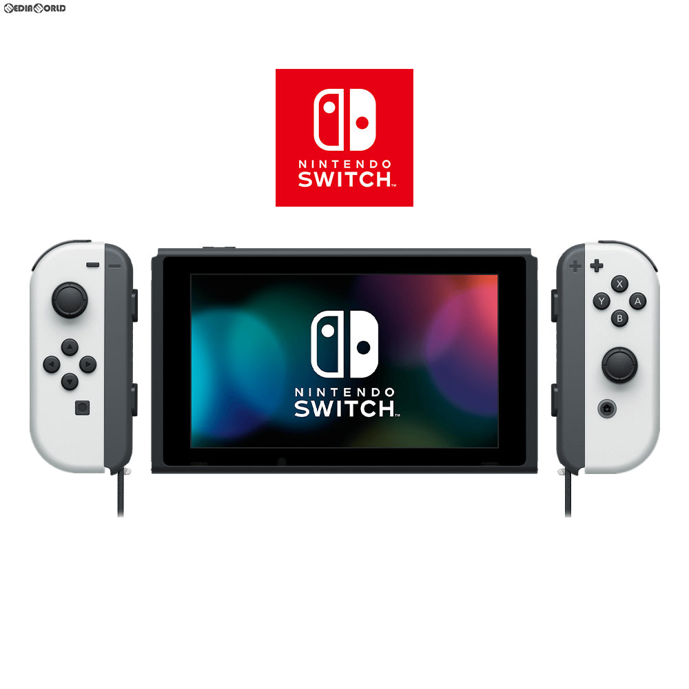 【中古即納】[未使用][本体][Switch]マイニンテンドーストア限定 Nintendo Switch(有機ELモデル)(ニンテンドースイッチ) カスタマイズ Joy-Con(L)/(R) ホワイト Joy-Conストラップ ブラック(HEO-S-KAXAA)(20230628)