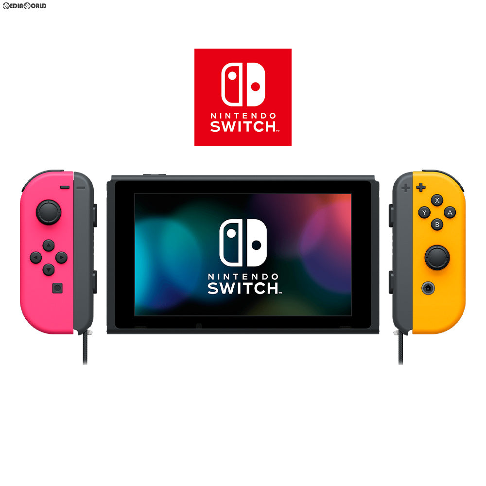 【中古即納】[未使用][本体][Switch]マイニンテンドーストア限定 Nintendo Switch(有機ELモデル)(ニンテンドースイッチ) Joy-Con(L) ネオンピンク/(R) ネオンオレンジ Joy-Conストラップ ブラック(HEG-S-KAYAA)(20211008)
