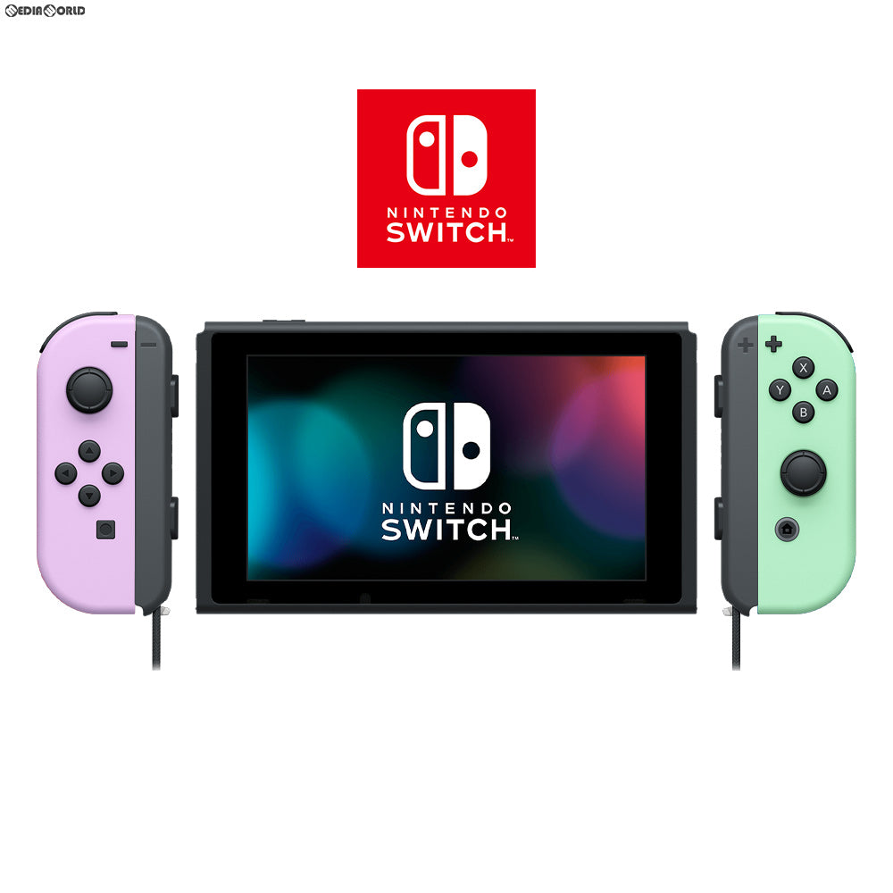 【中古即納】[Switch](本体)(未使用)マイニンテンドーストア限定 Nintendo Switch(有機ELモデル)(ニンテンドースイッチ) カスタマイズ Joy-Con(L) パステルパープル/(R) パステルグリーン Joy-Conストラップ ブラック(HEG-S-KAYAA) 任天堂 (20211008)