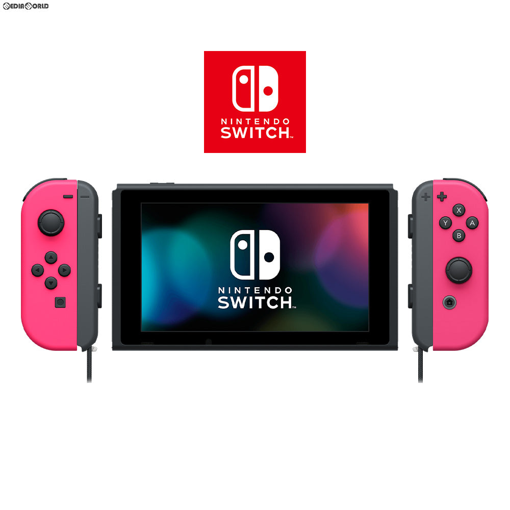 【中古即納】[本体][Switch]マイニンテンドーストア限定 Nintendo Switch(ニンテンドースイッチ) カスタマイズ Joy-Con(L)/R ネオンピンク Joy-Conストラップ ブラック(HAD-S-KAYAA)(20190830)